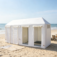 Tente de camping gonflable familiale imperméable et coupe-vent 4,8 m x 1,4 m x 2,4 m, installation rapide, avec pompe à air, pour les loisirs en plein air