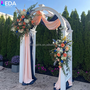 Fondo arqueado tridimensional de doble capa de acrílico blanco de alta calidad LEDA para decoraciones de bodas, fiestas y banquetes - Product Image 2