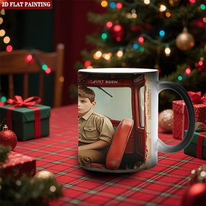 Taza Mágica de Cerámica de 11 oz, Cambia de Color con el Calor, Interior Negro Esmerilado, Fácil de Limpiar - Product Image 2