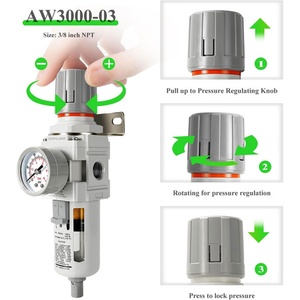 Unité de traitement d'air pneumatique combinée AFC2000 avec filtre à air, régulateur et lubrificateur à huile, pièces de régulateur AC EPSMC - Product Image 5