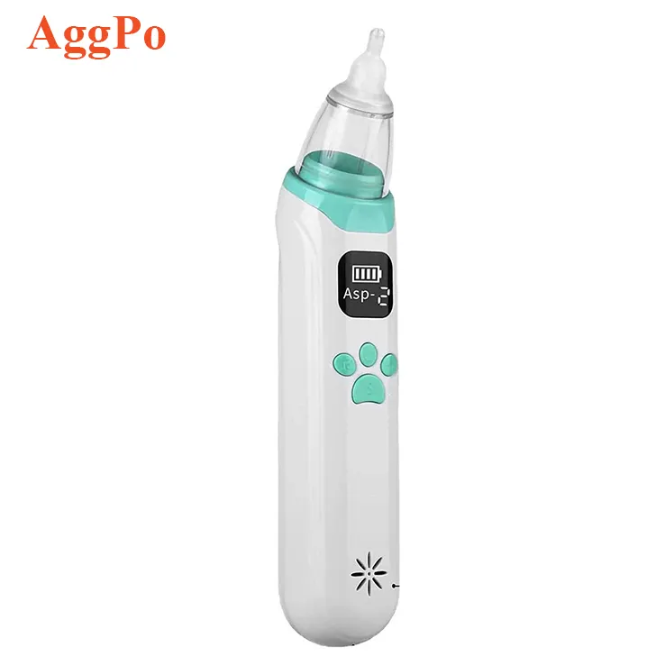 Aspirador nasal elétrico para bebê, sucção nasal para bebê com 3 tipos de pontas de silicone com 3 níveis de sucção