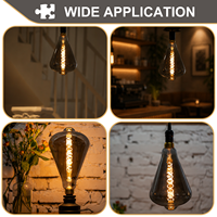 Ampoule LED à filament en verre fumé ST164 7W E26 350LM 2200K Blanc chaud Vintage Edison pour hôtel, villa, CE UL FCC