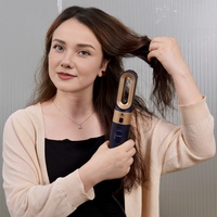 Sèche-cheveux professionnel 6-en-1 à air chaud, design POP, avec brosse motorisée, boucleur et lisseur multi-usages