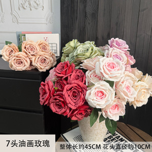 ดอกกุหลาบจิ๋ว 7 หัว สำหรับตกแต่งงานแต่งงาน ภายนอกอาคาร ทำจากผ้าไหม - Product Image 4