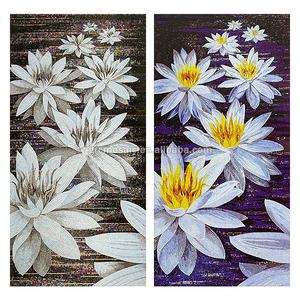 Pur blanc marguerite grappe mer de fleurs variété personnalisé mur fond verre mosaïque Puzzle Art trèfle à quatre feuilles décor <span class=keywords><strong>Mural</strong></span> carrelage - Product Image 1