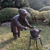 Escultura de Figura de Trabajador de Bronce Moderna y Tradicional Personalizada, OEM ODM, Fundida a Mano, Chapada en Oro, Decoración para Parques Industriales