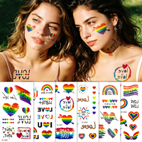 Tatouages temporaires arc-en-ciel Pride en promotion – Autocollants imprimés pour hommes et femmes, visage, corps, bras, taille