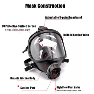 Masque respiratoire en silicone réutilisable pour le visage entier MF14 avec <span class=keywords><strong>filtre</strong></span> auto-amorçant à 3 couches pour la protection contre les produits chimiques et les pulvérisations de peinture - Product Image 3