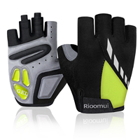 Guantes Deportivos Unisex de Poliéster para Verano, Transpirables, Acolchados con Gel, Correa Ajustable para la Muñeca, Compatibles con Pantallas Táctiles, Antideslizantes, de Medio Dedo