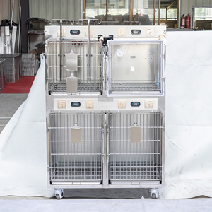 Hôpital pour animaux de Offre Spéciale <span class=keywords><strong>Cages</strong></span> en acier inoxydable Clinique pour animaux de compagnie ICU Chat Chien Oxygène Cabine Cage Bank Avec thérapie infrarouge - Product Image 2