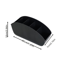 Support de télécommande multifonction classique en PU noir, boîte de rangement de bureau à 5 emplacements, organisateur de bureau à domicile, rangement pour station TV, gain de place