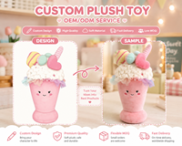 Produsen Mainan Boneka Es Krim Plush Custom OEM ODM, Boneka Dessert Lucu, Boneka Plush Lembut, Hadiah & Mainan Promosi