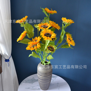 Ramo de Girasoles Artificiales Dongchen Crafts de 30cm-100cm, Flor de Seda para Decoración del Hogar y Bodas - Product Image 4