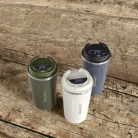 Mug à café intelligent à double paroi en acier inoxydable avec contrôle de la température, affichage LED sur le couvercle, maintien au chaud de 6 à 12 heures