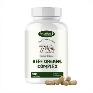 FocusHerb Beef Organ <b>Supplement</b> Grass Fed <b>Liver</b> Heart Pancreas Kidney Lung Spleen Bone Marrow 7 Beef Organs Complex Capsule - Product Image 1