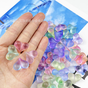 Frosted Gradient Heart Acrylic Beads 17x21mm 1.8mm Hole For DIY Phone Chain Keychain <b>Car</b> <b>Ornament</b> - Product Image 4