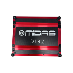 Flight Case OEM Nero in Compensato e Alluminio Rosso 3U per Altoparlanti e Amplificatori Audio MidasDL32, Impermeabile IP67, con Porte Anteriore e Posteriore Combinabili - Product Image 3