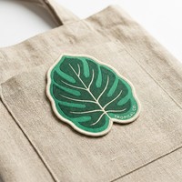 Écusson thermocollant personnalisé en forme de feuille, motif plante tropicale, pour vêtements d'extérieur, sacs et accessoires de marque éco-responsable, vente en gros