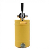 Mini fût de brassage artisanal en acier inoxydable de 2 L, growler à cocktails, distributeur de cocktails à double paroi avec robinet