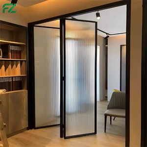 Porte pliante en verre à cadre étroit <span class=keywords><strong>de</strong></span> conception moderne <span class=keywords><strong>de</strong></span> haute qualité, cloison pliable en aluminium pour salon, hôtel, prévention des incendies, isolation thermique - Product Image 2