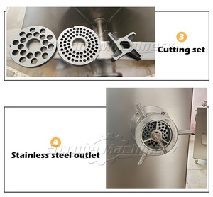 Picadora de carne de res de pollo eléctrica de acero inoxidable, máquina picadora de carne congelada de fabricación profesional - Product Image 4