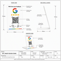 Soporte de mesa NFC para reseñas de Google para huéspedes de hotel con código QR, soporte de acrílico de doble cara para letreros, para recepción y vestíbulo, proveedor de China