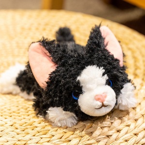 Healing-Style Lying <strong>Black</strong>-<strong>and</strong>-<strong>White</strong> Devon Rex Plush Doll Cute <strong>Cat</strong> <strong>Stuffed</strong> Toy Perfect Gift for Kids Home Decoration - Product Image 2