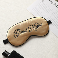 Masque pour les yeux en soie brodée double face avec boucle réglable Masque de sommeil occultant pour les voyages Fournitures de santé oculaire OEM