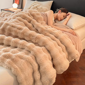 셔파 소재 부드러운 담요, 기계 세탁 가능, 슈퍼킹 사이즈 이불 커버 침구 세트, 두꺼운 겨울 담요 - Product Image 1