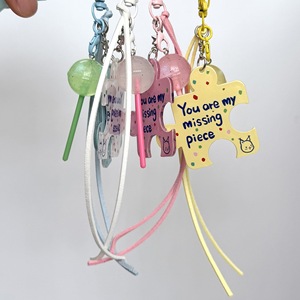 Nouveau porte-clés AM Ins, pendentif <span class=keywords><strong>puzzle</strong></span> transparent, porte-clés mignon pour fille - Product Image 4