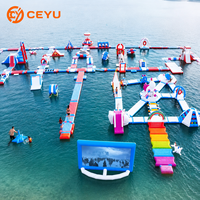 Ceyu Parcours d'obstacles aquatique gonflable commercial en PVC, piste de course, équipement de loisirs pour lacs et mers, attraction extérieure