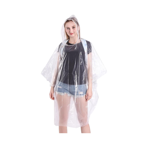 Family Pack Disposable Waterproof Rain Ponchos for Adults for Outdoor Tours Plastic Material