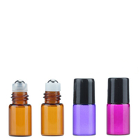 Set de bouteilles à huile essentielle pour parfum, 1ml, 2ml, 3ml, 10ml, transparente, ambrées, roses, violettes, vertes