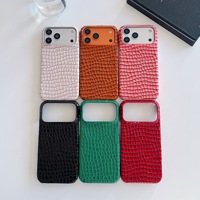 Pour iPhone 18 Pro Max Nouvelle coque de protection semi-enveloppante de luxe à motif crocodile en relief avec dissipation thermique pour iPhone 17 16