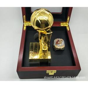Ensemble bague et trophée de champion des Cleveland Cavaliers, 12 cm, en alliage de zinc, article pour fans de basketball, gravure durable - Product Image 1