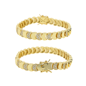<span class=keywords><strong>Set</strong></span> di Collana <span class=keywords><strong>Girocollo</strong></span> e Bracciale di Tendenza 2024 a Forma di Luna Semplice con Micro Pavé di Zirconi per Donna Novità più Vendute - Product Image 6