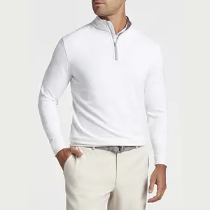 Custom Logo Golf Pullover Windbreaker Polyester 1/4 Quarter Zip Collar Sweatshirts Winter Warm Hoodi Golf Apparel Sweater