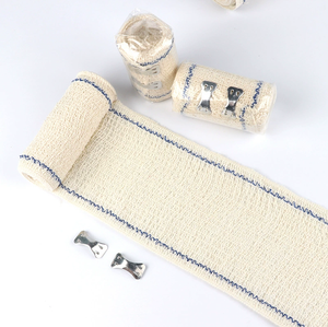 Benda in crêpe <span class=keywords><strong>di</strong></span> Spandex bianco naturale realizzato in Cina per ferite fisse, fasciatura elastica, bendaggio in crêpe <span class=keywords><strong>di</strong></span> cotone con clip - Product Image 5
