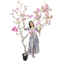 JINCHEN ARTS Hochwertiger Umweltfreundlicher Künstlicher Magnolienbaum mit Jade-Stamm, Handgefertigt, 180cm, aus Kunststoff und Eisendraht, für Zuhause