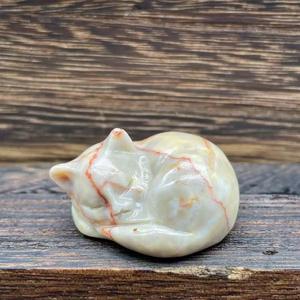 クリスタル眠れる猫半貴石彫刻アニマルクリスタルクラフト - Product Image 3