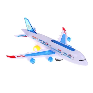 DIY Assembly Airbus Aircraft Autopilot Flash Sound Music Lighting Toys Electric Airplane Toy for Children Kids