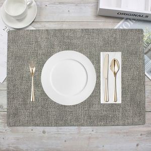 Faux Linen <b>Placemats</b> Waterproof & Heat Resistant <b>Table</b> Mats 43*30cm <b>Placemats</b> <b>for</b> Dining <b>Table</b> - Product Image 4