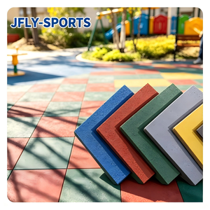 Tapis de sol en caoutchouc EPDM emboîtable, installation simple et rapide, bonne stabilité pour aire de jeux extérieure, terrain de sport communautaire - Product Image 1
