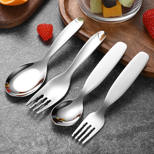 Chất Lượng Cao Thép Không Gỉ 316 Ngắn Xử Lý Earl Trẻ Em Ngã Ba Hộ Gia Đình Súp Muỗng <span class=keywords><strong>Flatware</strong></span> <span class=keywords><strong>Set</strong></span> Trẻ Em Dao Kéo Thiết Lập 10Pcs - Product Image 2