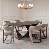 Table de cuisine en gros pour la maison, le bureau ou l'hôtel – Table à manger moderne pour appartement avec pieds en fer extensibles et plateau en céramique