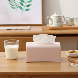 HeDou Simple Tissue Box White Desktop Storage Box For Living Room Dining Table Office Use Waterproof Convenient - Product Image 4