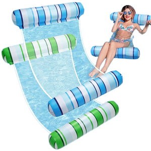 Lot de 2 flotteurs gonflables 4-en-1 en PVC épais multi-usages pour piscine, <span class=keywords><strong>hamac</strong></span> d'eau pour adultes, radeaux de transat. - Product Image 1