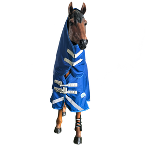 Tùy Chỉnh Giá Thấp Trọng Lượng Trung Bình Màu Xanh Ngựa Quần Áo Cưỡi Ngựa Mùa Đông Chăn Với Combo Cổ - Product Image 5