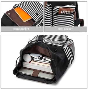 Low MOQ Wholesale Vintage Large Capacity Canvas Colorblock Unisex Casual Daypack Student <b>College</b> <b>Bag</b> Backpack for School Travel - Product Image 6