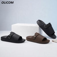 Sandales OLICOM personnalisées avec logo pour hommes, à bout ouvert, avec support de voûte plantaire réglable, sandales tendance pour l'été et les activités de plein air
